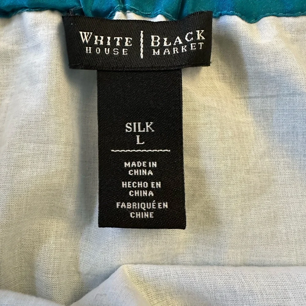 White House Black Market SILK Ombre Maxi Skirt  w Stretchy Waistband Size L - Picture 5 of 5